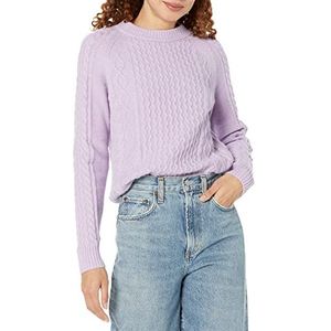 Amazon Essentials Dames Stitch Cable Trui, Pastel Lila, Large