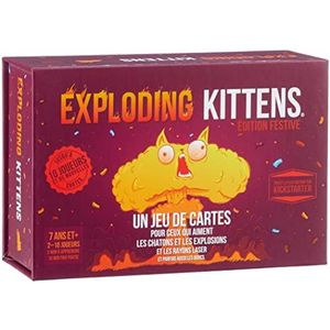 Exploding Kittens: Feestelijke editie - Speel met 2-10 spelers vanaf 7 jaar - 15 minuten speelduur