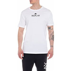 Replay T-shirt voor heren, Optical White 001, 3XL