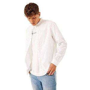 Garcia Heren shirt met lange mouwen, wit, 3XL, wit, 3XL