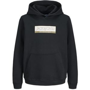 JACK & JONES Jorinwood Block Branding Sweat Hoo Mni, zwart, 116