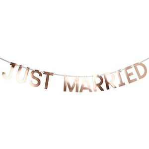 Neviti Geo Blush Wimpelketting ""Just Married"", roze/roségoud