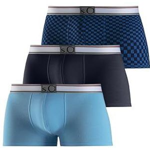 s.Oliver Heren hipster in 3-pack, blauw marine AOP, blauw + marineblauw + aop, XXL