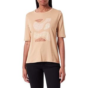 TOM TAILOR Dames T-shirt met print 1032735, 27841 - Soft Light Camel, XXS