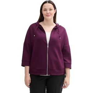 TOM TAILOR Plussize sweatjack voor dames, 35796 - Blackberry, 46 grote maten