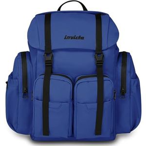 Invicta Vrijetijdsrugzak Monviso X, blauw, eenvoudig met PC-tas, 14 inch, drinkfleszak en versterkte bodem, ruime en veelzijdige rugzak van 29 liter, voor vrije tijd en reizen, voor dames en heren,
