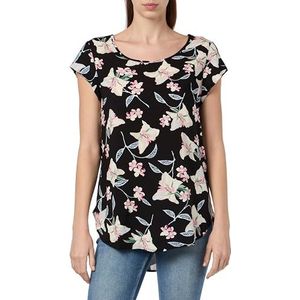 ONLY Onlnova Life S/S Top Aop Ptm Top dames,Black/Aop: 528 Becky Blossom,36