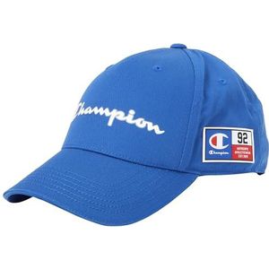 Champion Retro Sport Accessories - 805965 Poly-Cotton Woven Script Logo Honkbalpet, elektrisch blauw, eenheidsmaat Unisex - volwassenen SS24, Blauw, Eén maat