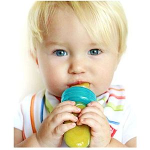 Nuby EZ Squee-Z siliconen dispenser voor babyvoeding, zelfvoederend, 1 stuk (1 stuk), kleuren kunnen variëren