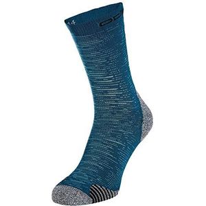 Odlo Unisex Ceramicool Run Graphic Micro Crew sokken loopsokken, blauw-blauwe vleugel teal, X-Large
