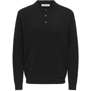 ONLY & SONS - ONSLOUI REG 12 LS - Gebreide Trui - Zwart - Polokraag