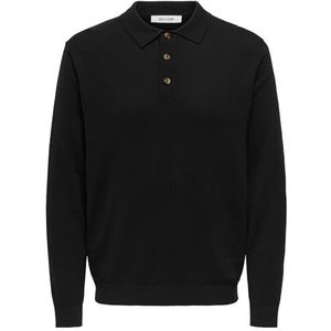 ONLY & SONS - ONSLOUI REG 12 LS - Gebreide Trui - Zwart - Polokraag