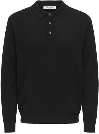 ONLY & SONS - ONSLOUI REG 12 LS - Gebreide Trui - Zwart - Polokraag