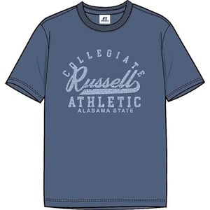 RUSSELL ATHLETIC Heren CRA-s/S Crewneck Tee T-shirt, Coastal Fjord, XXL