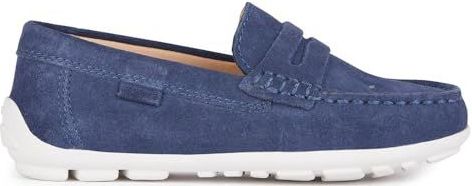 Geox Jongens J New Fast Boy A Moccasin, marineblauw/wit, 30 EU