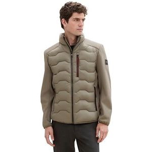 TOM TAILOR Hybride herenjas met opstaande kraag, 32097 - Smokey Olive Green, XL