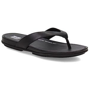 Fitflop Gracie Leren Teenslippers voor dames, Zwart, 37.5 EU