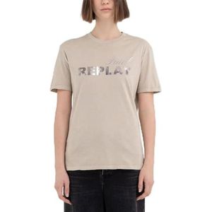Replay T-shirt voor dames, regular fit, 225 Sahara, XS