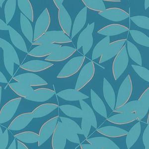 Rasch Behang 868418 - Vliesbehang met bladeren in turkoois uit de collectie Symphony - 10,05 m x 0,53 m (LxB)