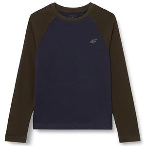 4F Longsleeve M138 kaki kind 128, grey, 8 jaar