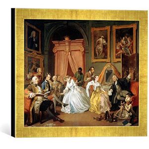 Ingelijste foto van William Hogarth ""Marriage a la Mode: IV, The Toilette, c.1743"", kunstdruk in hoogwaardige handgemaakte fotolijst, 40x30 cm, Gold Raya