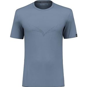 Salewa Puez Eagle Sketch Merino T-shirt Men, Java Blue Melange, XL