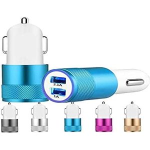 Shot Case - dubbele adapter voor sigarettenaansteker USB voor Vivo Xplay 5 Elite Smartphone 2 poorten autolader universele kleur blauw