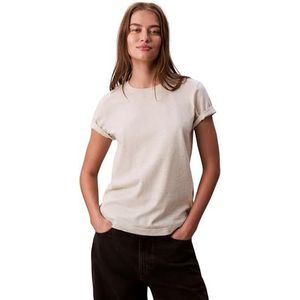 Calvin Klein - T-shirt - Vanilla Heather - Met een Ronde Hals