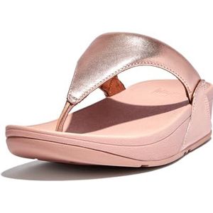 Fitflop Vrouwen Lulu lederen teen post flip-Flop, Roségoud, 38.5 EU