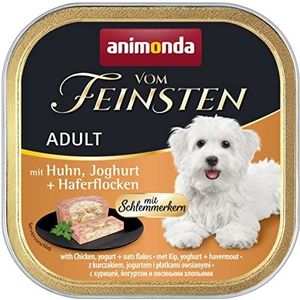animonda Vom Feinsten Volwassen hondenvoer, nat voer voor volwassen honden, sluimerkern met kip, yoghurt + havervlokken, 22 x 150 g