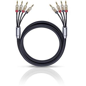 Oehlbach XXL Fusion Four.4B 250 - high-end bi-amping luidsprekerkabelset met banaanconnector - Made in Germany - 2 x 2,5m - zwart