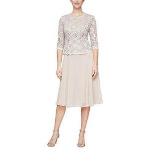 Alex Evenings - Damesjurk - Theelengte - Met Borduursel - Voor Moeder van de Bruid