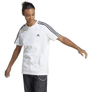 adidas Essentials Single T-shirt met korte mouwen, White/Black, S
