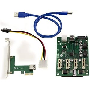 KALEA-INFORMATIQUE Uitbreidingskaart om één PCI Express x1-poort te converteren naar 4 PCIe x1-poorten met ASM1184e-chipset