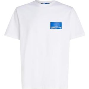 KARL LAGERFELD Klj Regular Sslv Logo T-shirt voor heren, wit, L