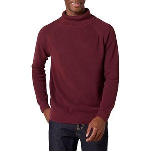 Amazon Essentials Heren 100% Katoen Rib Gebreide Coltrui Trui, Bordeaux, S