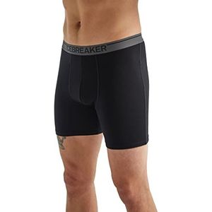 Icebreaker Merino Wol Heren Ondergoed - Anatomica Lange Boxershorts | Onderbroeken Heren| Merino Thermisch Ondergoed - Zwart, XL