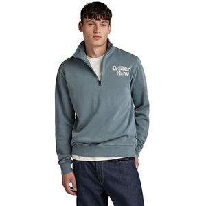 G-STAR RAW Heren Painted Garment Dyed Graphic Skipper Sw. Sweater, Grijs (Axis Gd D24666-d249-g083), XS