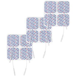 TensCare Huidvriendelijke Extra Zachte Blauwe Gel Elektrode Pads voor Gevoelige Huid - 50 x 50mm, 3 Verpakkingen van 4
