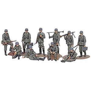 TAMIYA Militair 32602 1:48 Figuurset Dt. Infanterie (10) - getrouwe replica, plastic bouwpakket, knutselen, modelbouwset, montage, ongelakt, meerkleurig