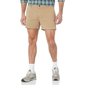 Amazon Essentials Heren Slim-Fit 5"" Flat-Front Comfort Stretch Chino Short (Previously Goodthreads), Kaki Bruin, 38