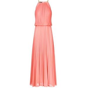 Apart Plisséjurk in halterstijl, koraalrood, 34