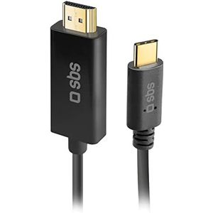 SBS video-adapterkabel met vergulde USB-C-naar-HDMI-poorten, 4K/5K-kabel voor smartphones, pc's, iMacBooks, iPads, projectoren, tv, 1,8 m lang.