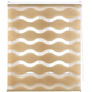 Decorblind | Dubbellaags rolgordijn voor nacht en dag, montage aan muur of plafond, rolgordijn: 100 x 180 cm breedte x lengte/afmetingen stof: 97 x 175 cm – beige