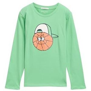 TOM TAILOR Jongens-kindershirt met lange mouwen en omkeerbare basketbalpailletten, 35806 - Fresh Leaf Green, 92-98