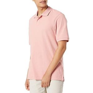 Amazon Essentials Men's Poloshirt van piqué-katoen met normale pasvorm (verkrijgbaar in grote en lange maten), Roze, S