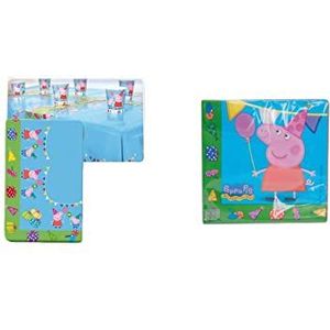 ALMACENESADAN -4794, verpakking Peppa Pig bestaande uit 20 papieren servetten 33 x 33 cm en tafelkleed 120 x 180 cm, ideaal voor feestjes en verjaardagen. (8435510347949)