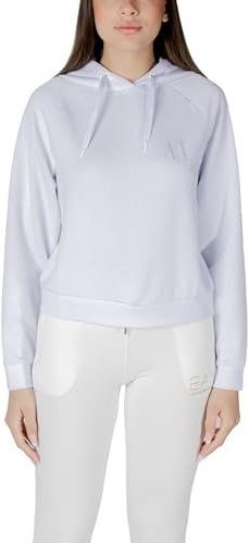 Armani Exchange, Dames, Sweatshirts & Hoodies, Wit, Maat: L Viscose,