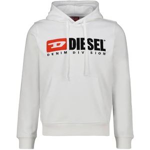 Diesel Uniseks S-Ginn-Hood-div sweatshirt, Helder Wit (A03757-0gead-100), S