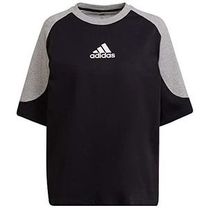adidas W CB T-shirt, zwart/medium grijs heather/wit, 2XS voor dames